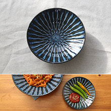 일본 나미 블루 원형 접시(예쁜 접시)