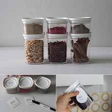 일본 심플 밀폐 투명 드라이푸드 캐니스터(견과류, 조미료, 양념 보관용기)