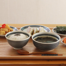 일본 블루 스트라이프  밥공기 &amp; 국그릇 세트(SESERAGI경량그릇,예쁜신혼그릇)